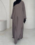 Tunique Mei taupe MAYRAH - tunique fluide avec fentes latérales et centrale, mode pudique premium