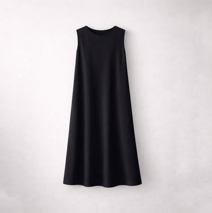 Sous-abaya noire MAYRAH - pièce fluide sans manches option allaitement, mode pudique premium