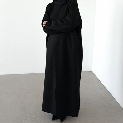 Abaya wool blend noir