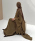 Set Avah olive MAYRAH - ensemble kimono manches larges et sous-abaya mode japonaise, mode pudique premium
