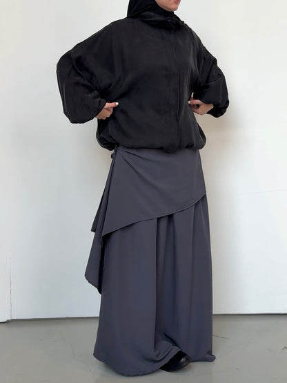 Jupe asymétrique anthracite