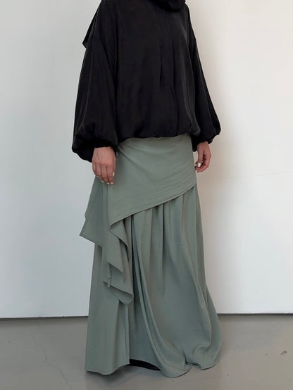 Jupe asymétrique light sage