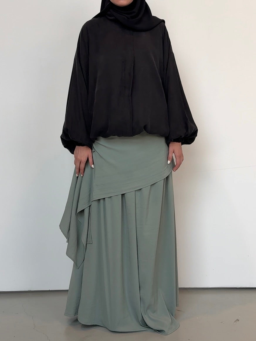 Jupe asymétrique light sage