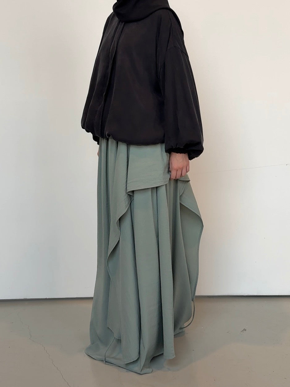 Jupe asymétrique light sage