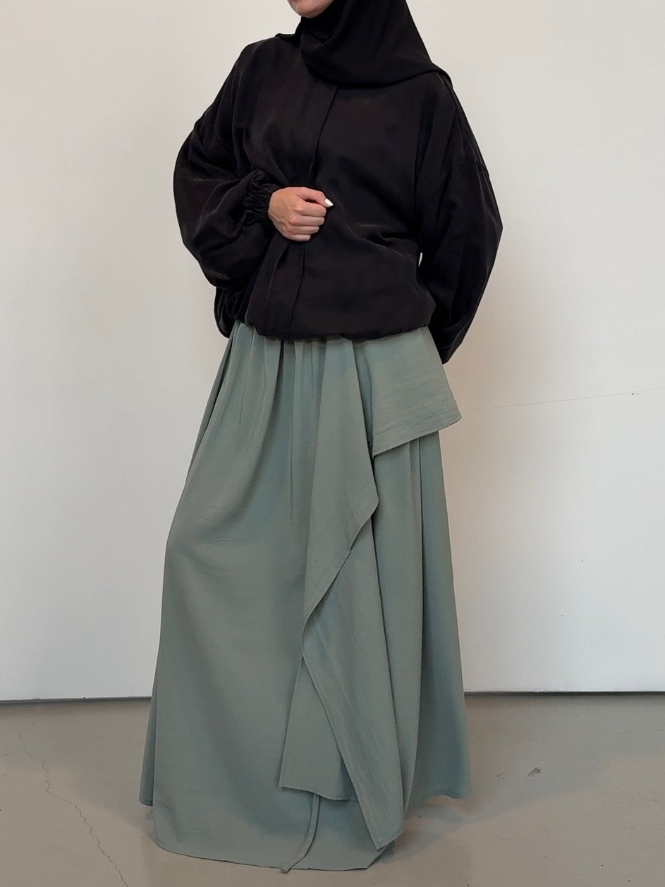 Jupe asymétrique light sage