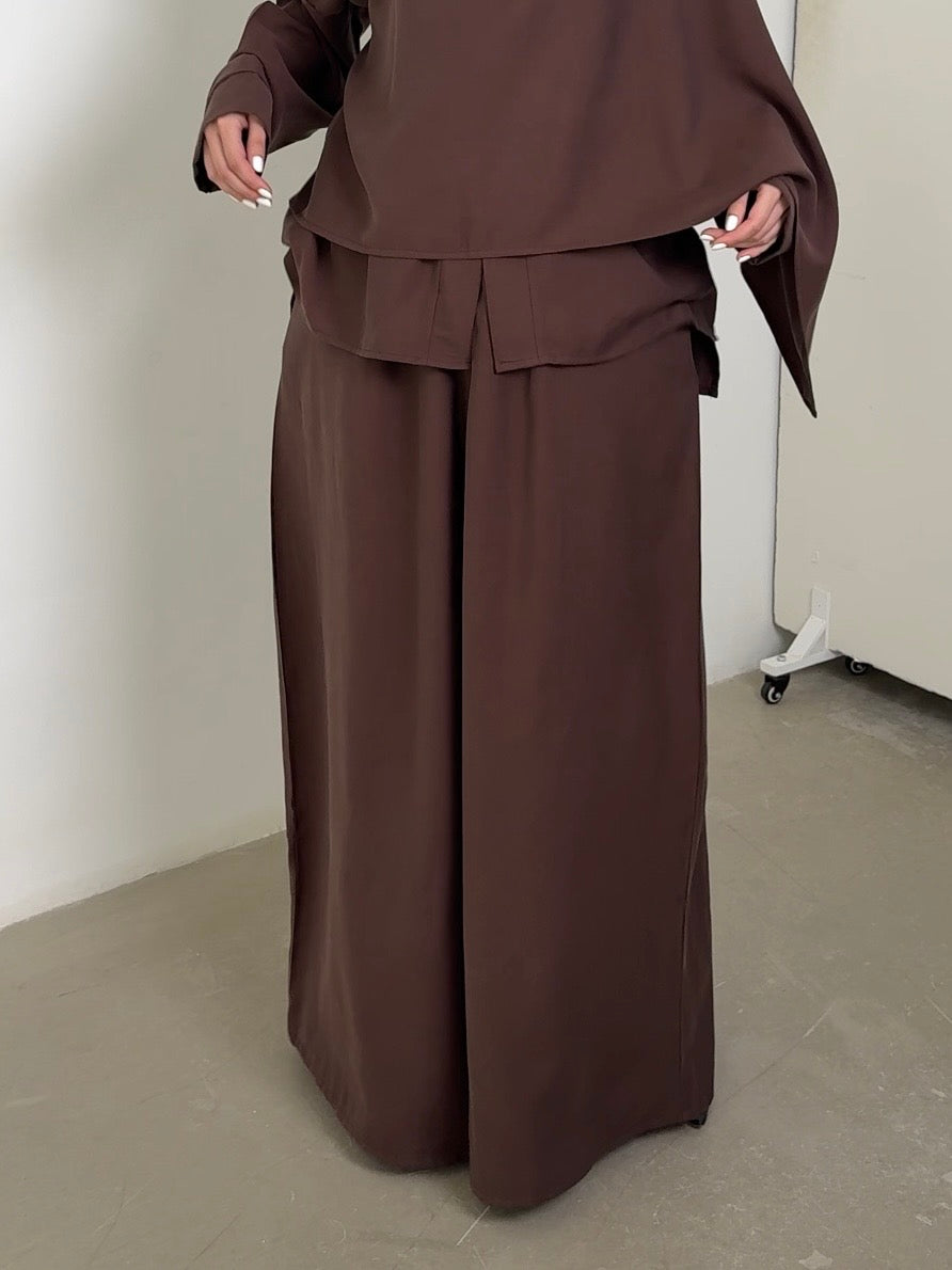 Sarouel Tencel chocolat