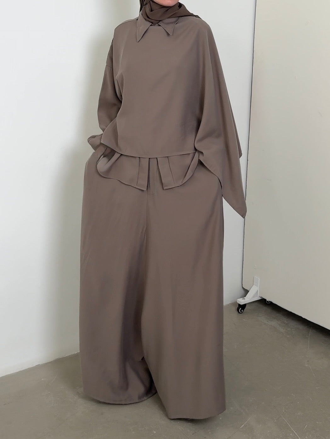 Sarouel Tencel twill taupe